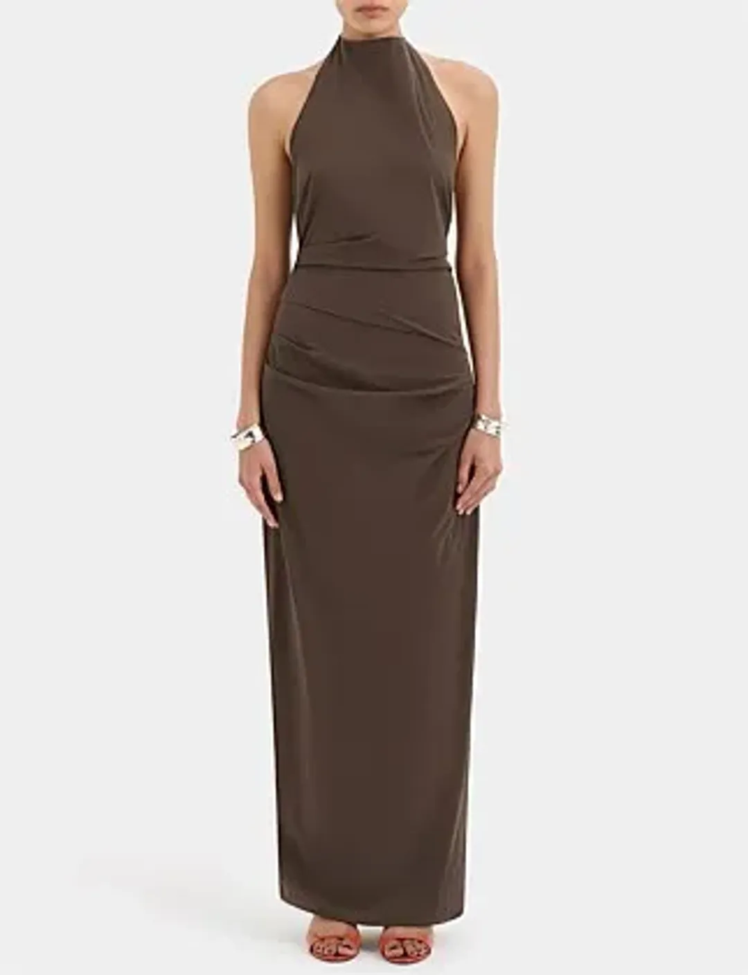 Sir The Label Sol Halter Gown Brown Size 10 for rent on The Volte - main image