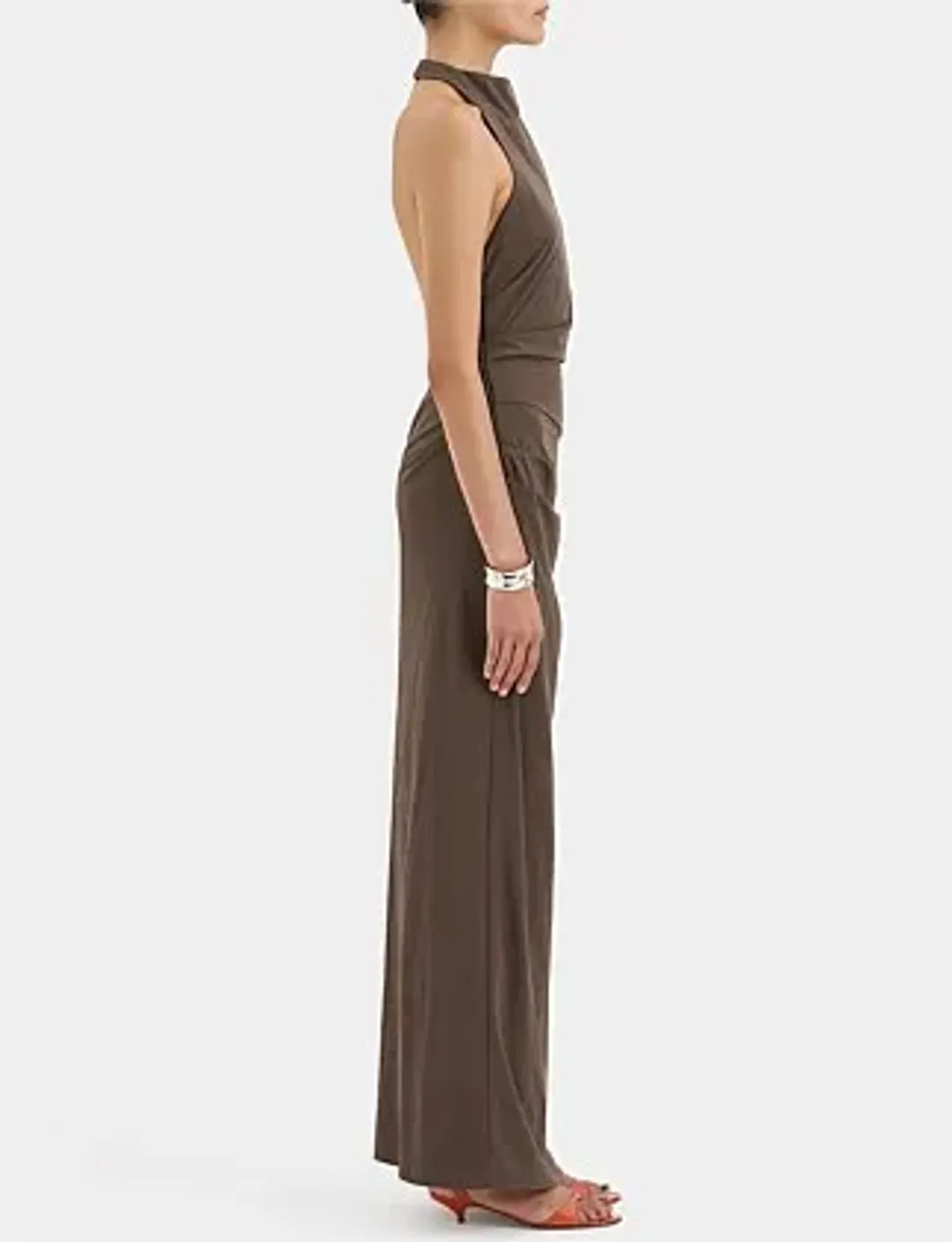 Sir The Label Sol Halter Gown Brown Size 10 for rent on The Volte - main image