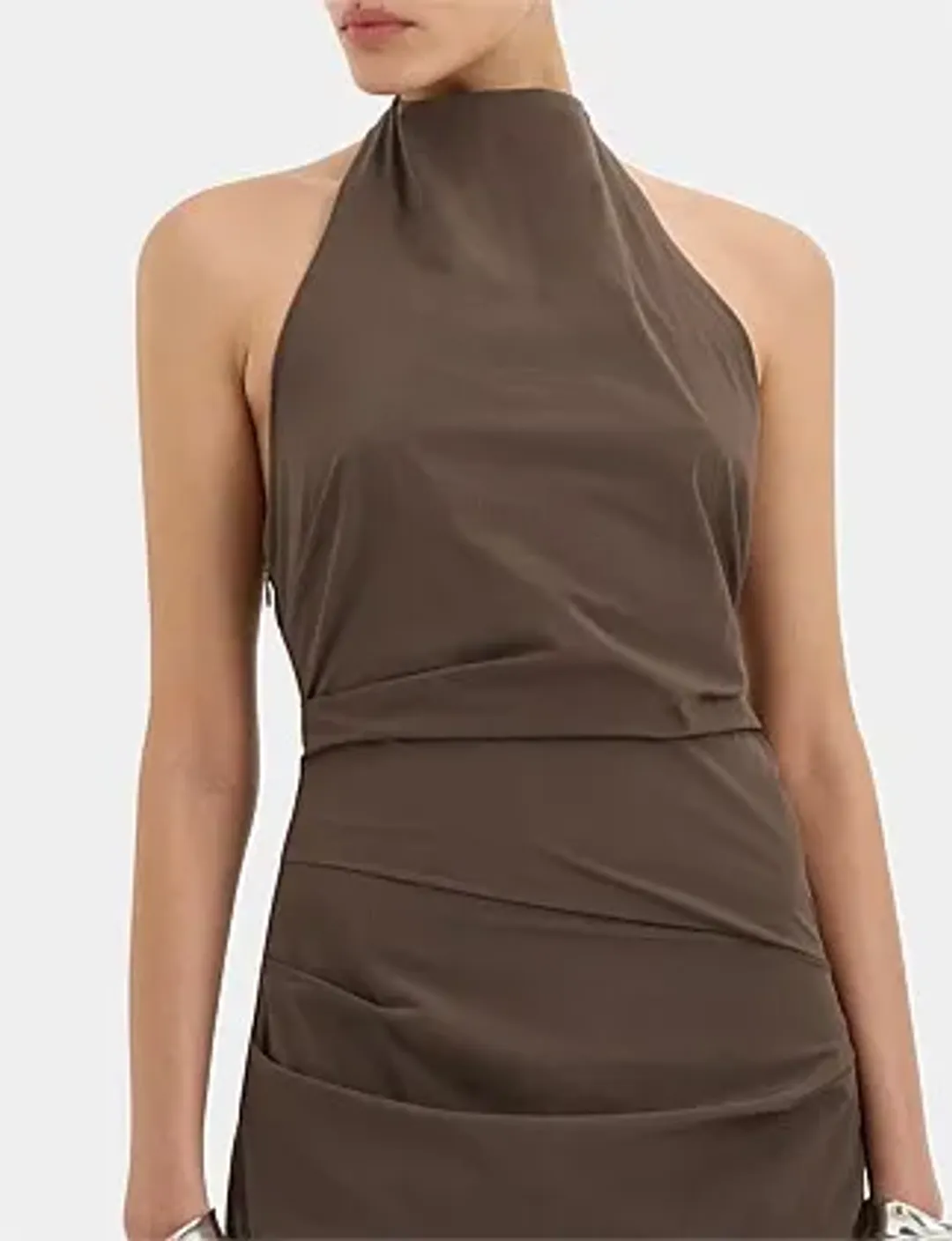 Sir The Label Sol Halter Gown Brown Size 10 for rent on The Volte - main image