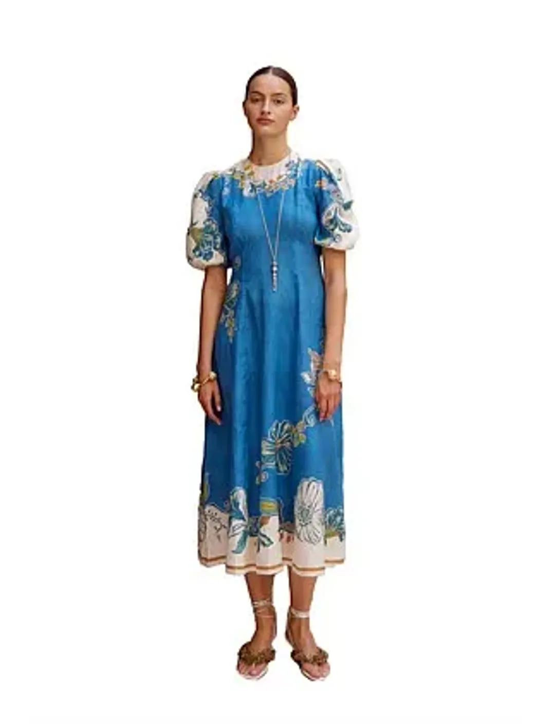 Alemais LUDA MIDI DRESS Blue Size 14 for rent on The Volte - main image