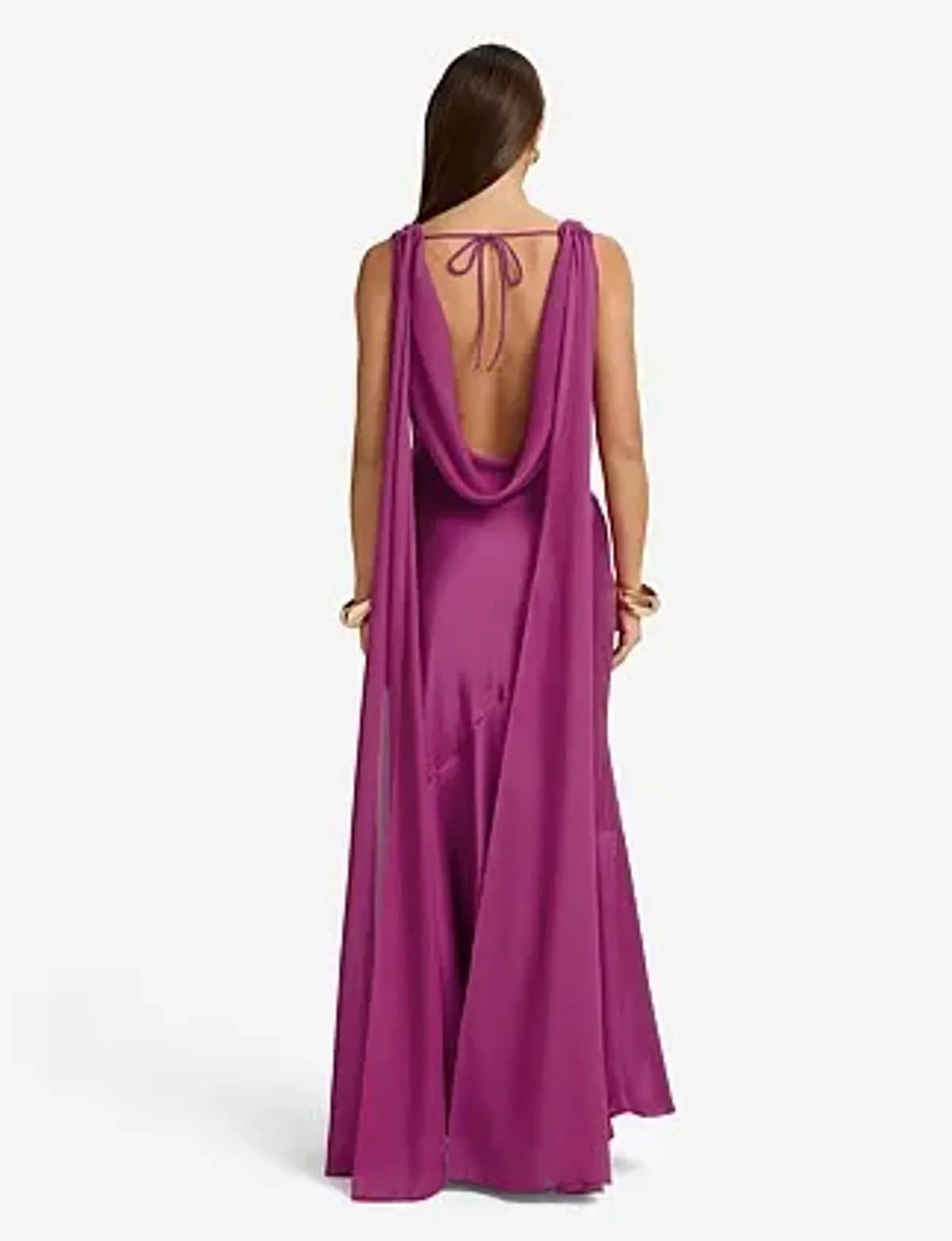 Runaway The Label GABRIELLA COWL MAXI DRESS Fuchsia Size 14 - Image 3