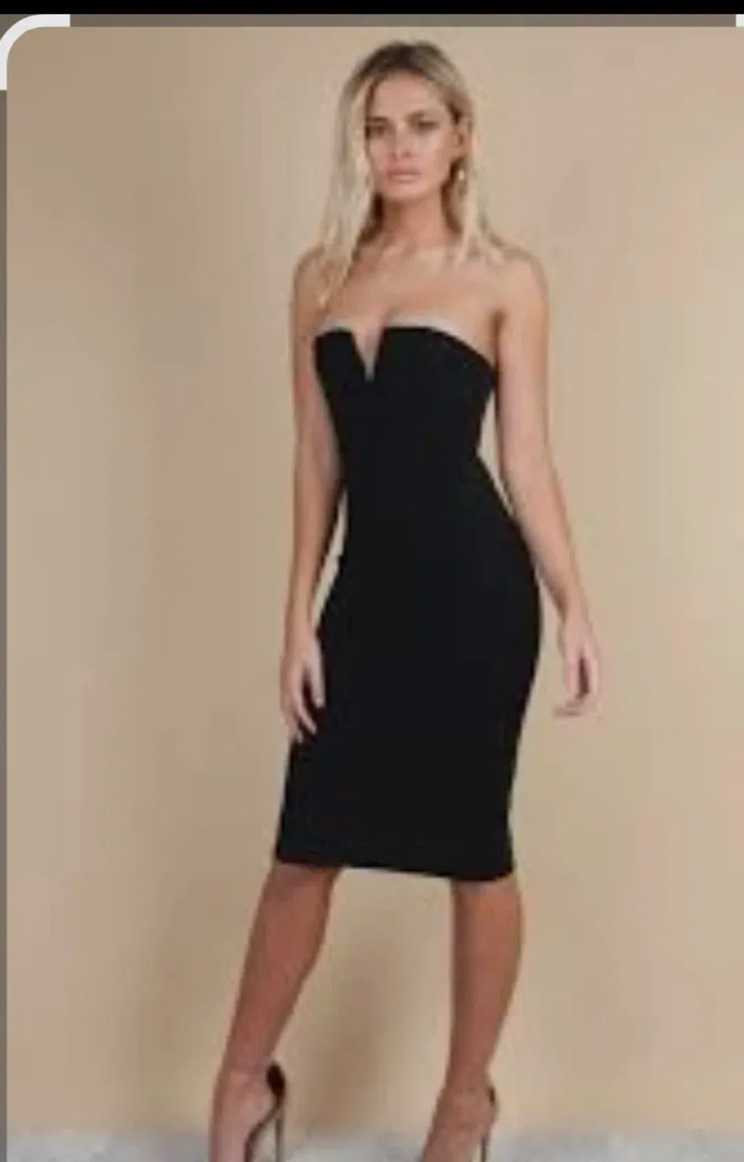 Zachary bla k strapless minidress for rent on The Volte - main image