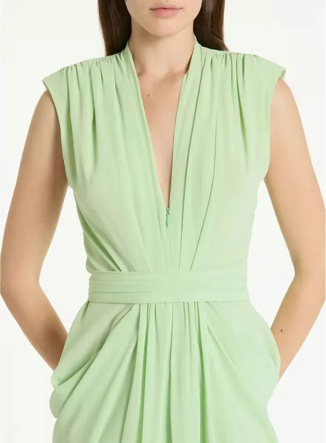 Carla Zampatti Peridot Waterfall Dress Size 10 for rent on The Volte - main image