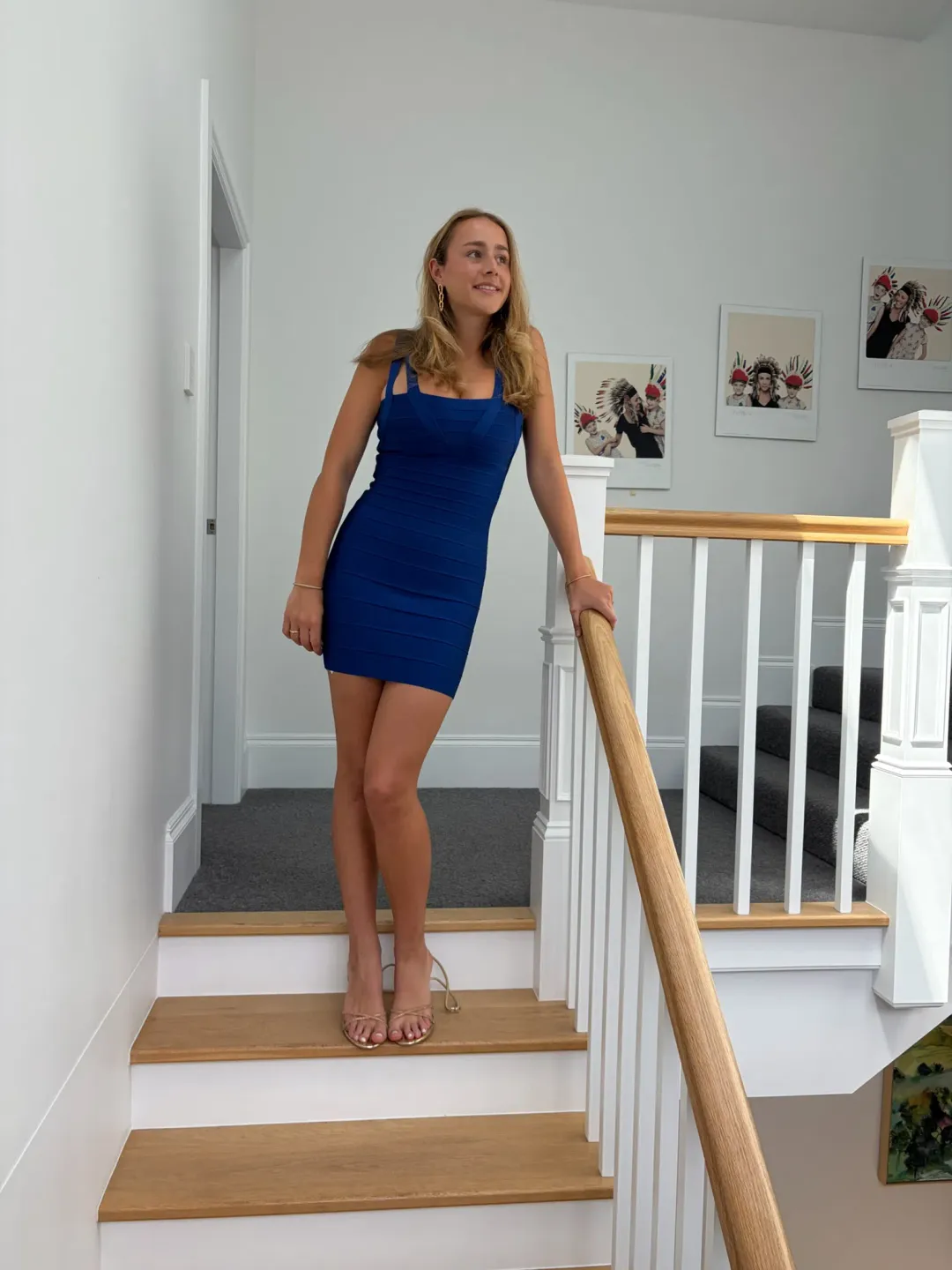 Hervé Léger Bandage Mini Dress Cobalt Blue Size S for rent on The Volte - main image