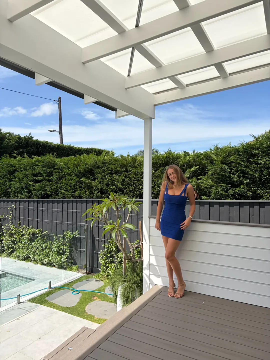 Hervé Léger Bandage Mini Dress Cobalt Blue Size S for rent on The Volte - main image