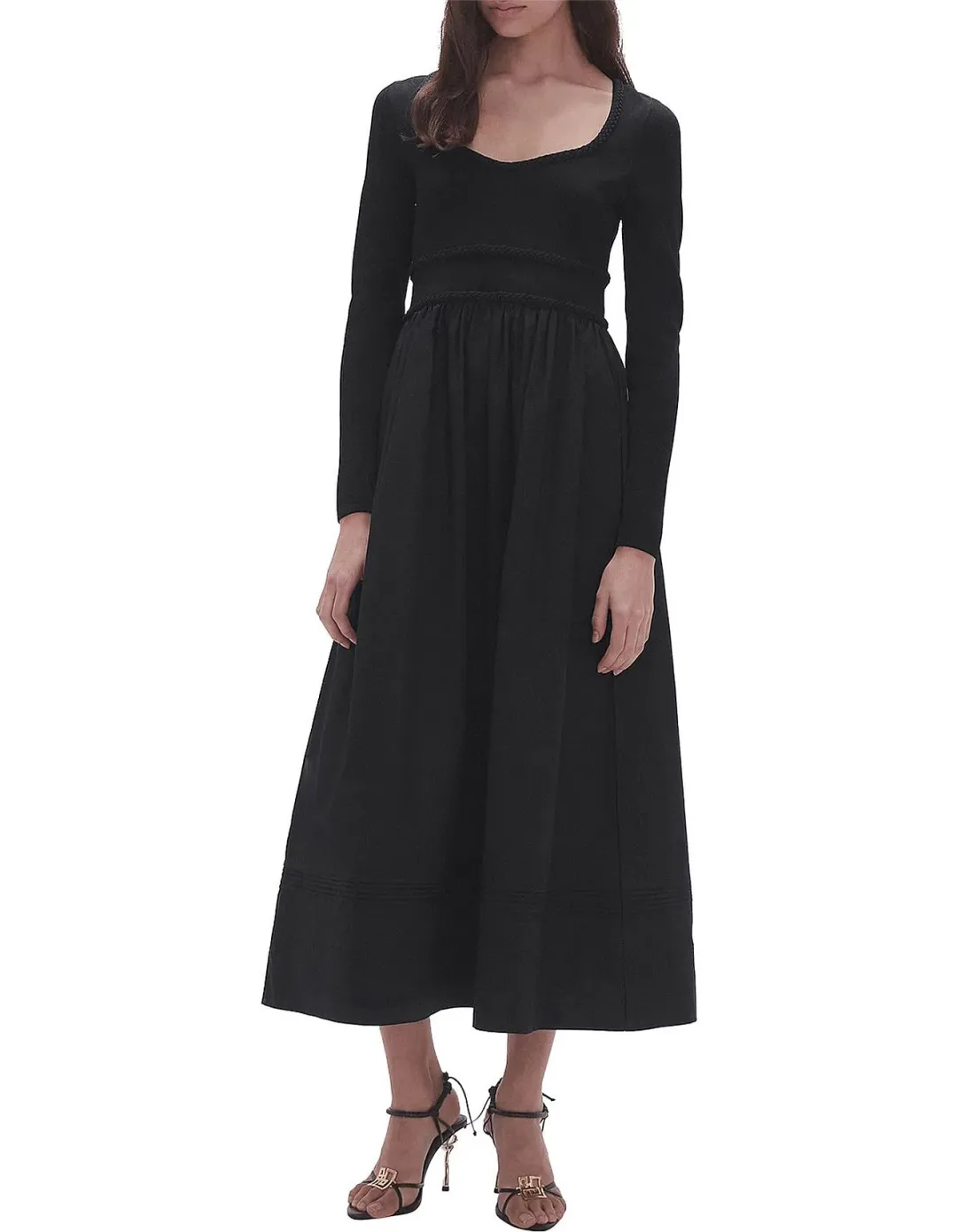 Aje Audrey Black Knit Midi Dress XL for rent on The Volte - main image