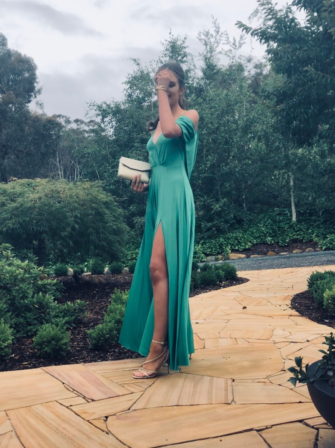 Green Formal Dress size 8 for rent on The Volte - main image