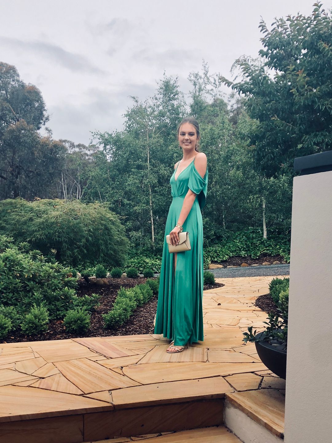 Green Formal Dress size 8 for rent on The Volte - main image