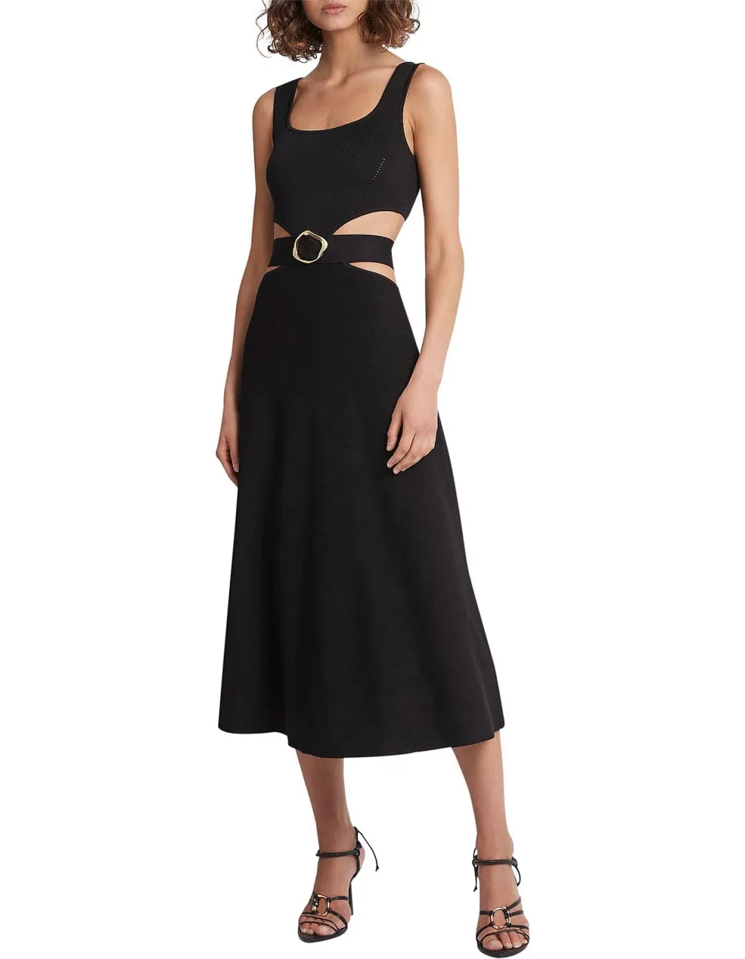 Aje Frey Cut Out Black Midi Dress Size 14 for rent on The Volte - main image
