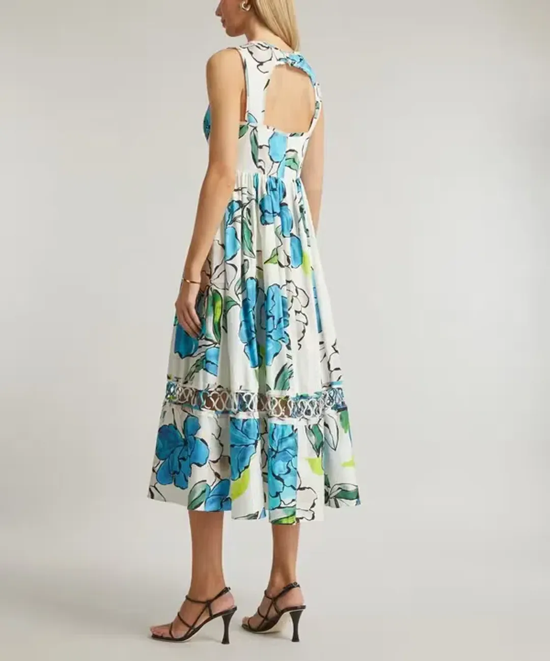 Aje Erika Cut Out Floral Midi Dress Size 14 for rent on The Volte - main image