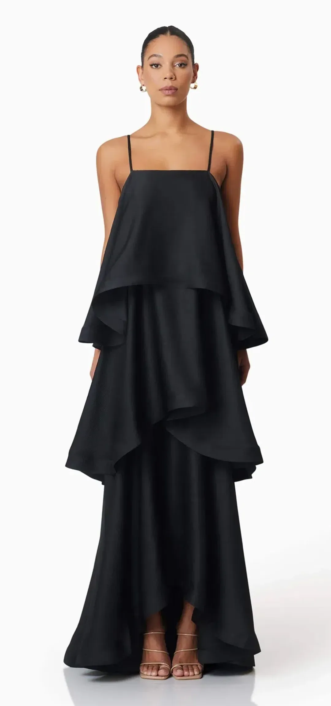 Elliatt Tilly tiered maxi size M 8-12) Black  for rent on The Volte - main image