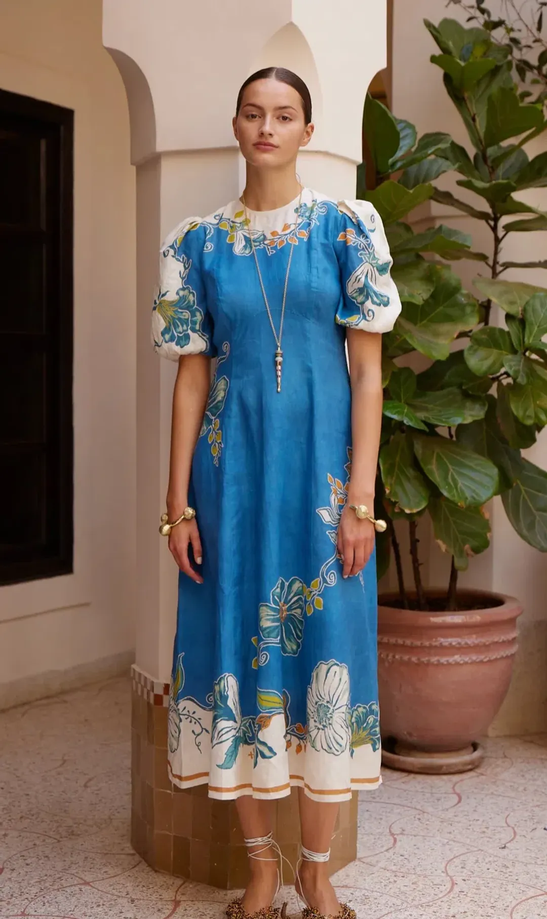 Alemais Luda Midi Dress Blue Size 14 for rent on The Volte - main image