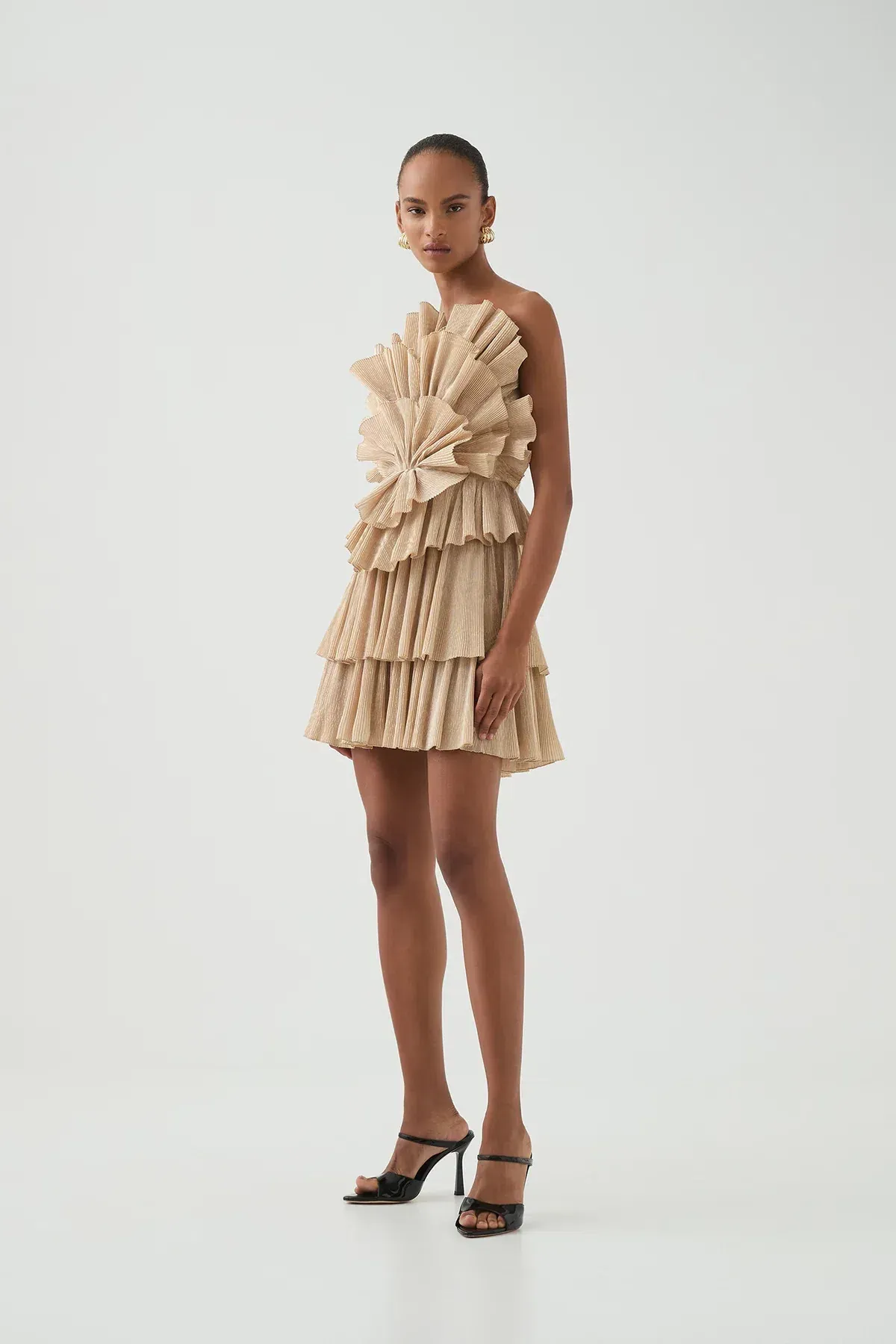 Aje Kyra Mini Dress in Gold Size 8  - Image 1