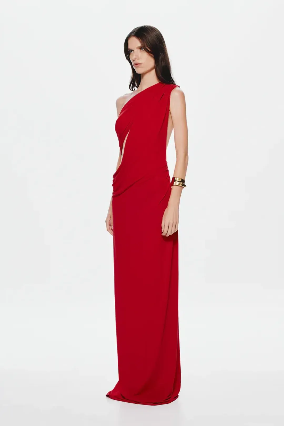MISHA THE SOLSTICE CUPRO DRESS in CHERRY RED SIZE XS / 6 - 8  for rent on The Volte - main image