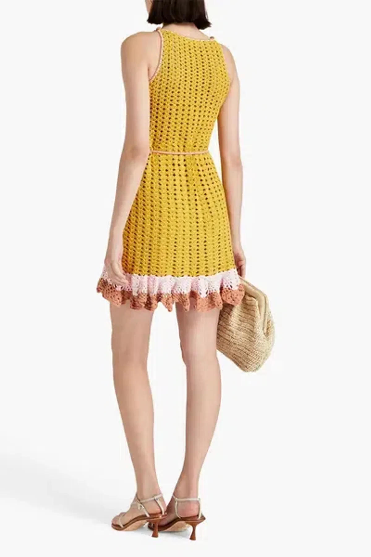 Zimmermann Laurel Ruffled Crochet Cotton Mini Dress Size 1 / AU 10 - Image 2