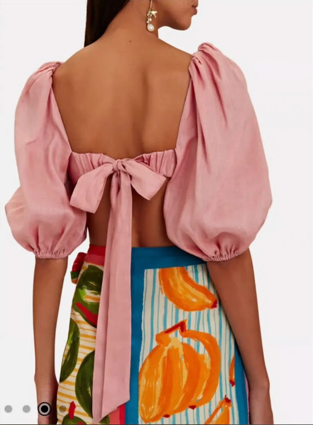 Zimmermann Jeannie Linen Crop Top Pink Size 0P / AU 6 for rent on The Volte - main image