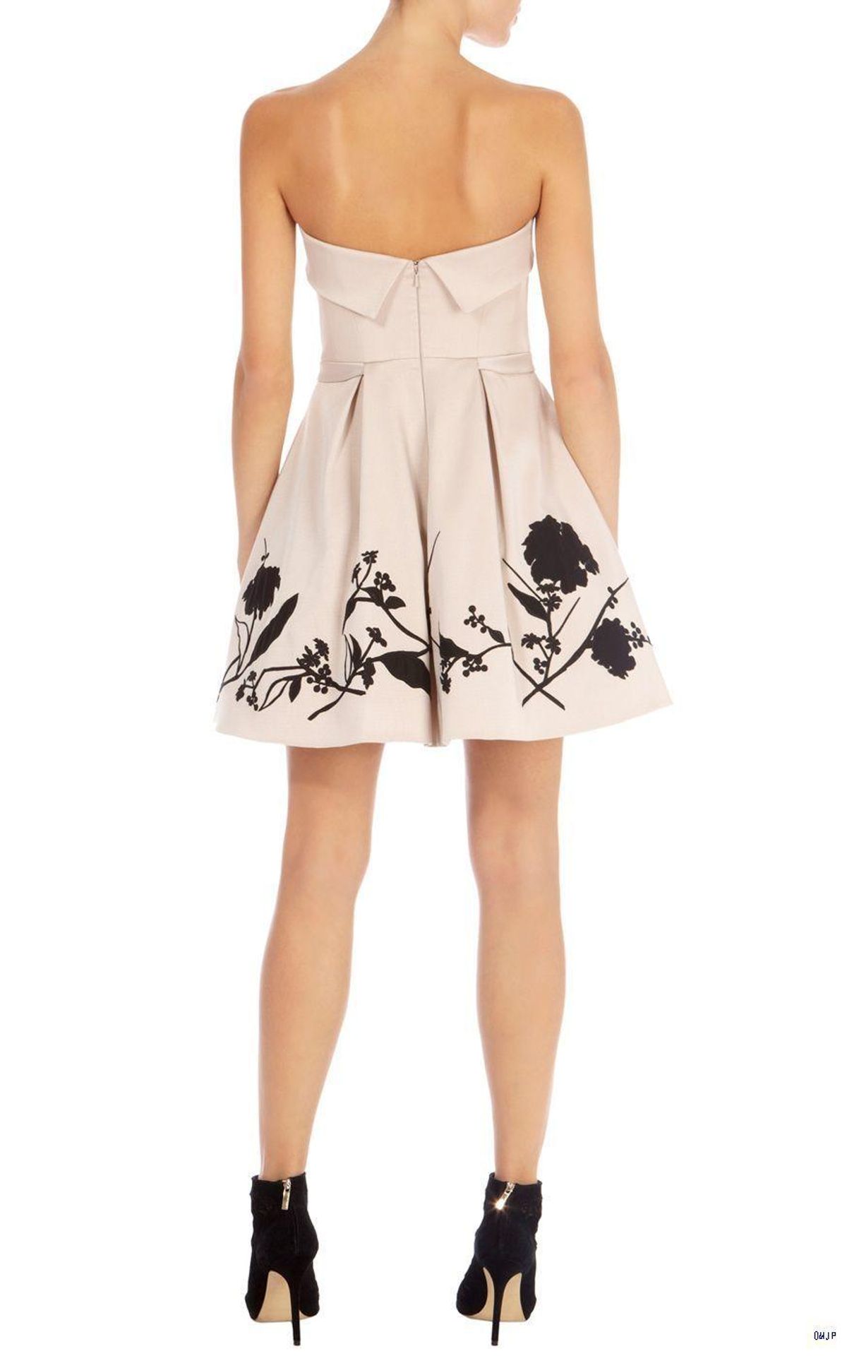 Karen Millen Strapless Placed Flower Mini Dress Size 12  - Image 2