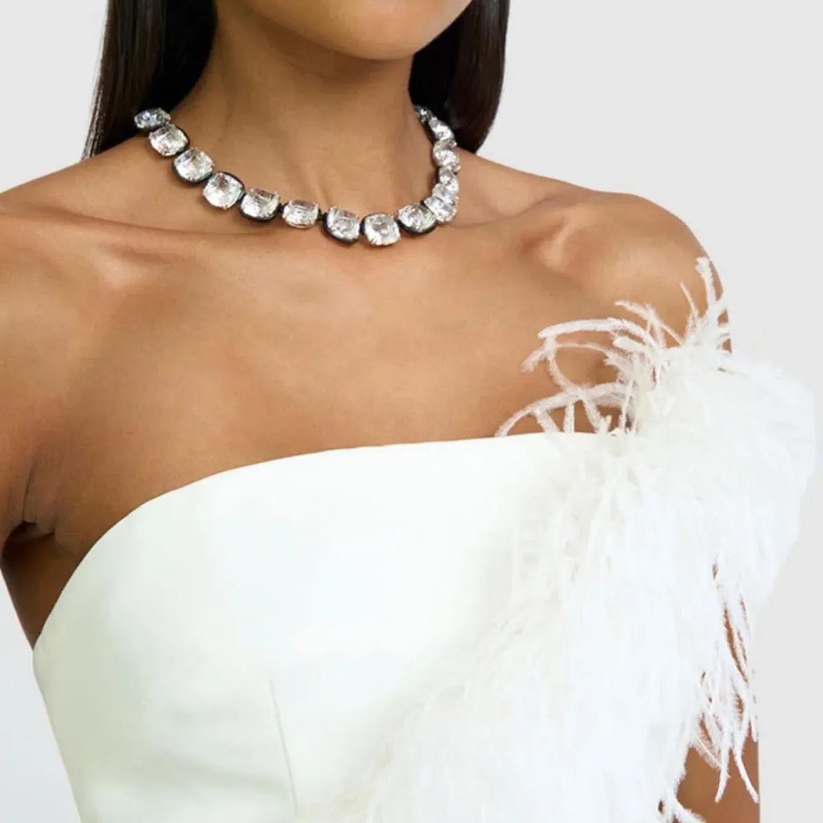 By Johnny Sadira Spiral Feather Mini Dress White Size 8 - Image 2