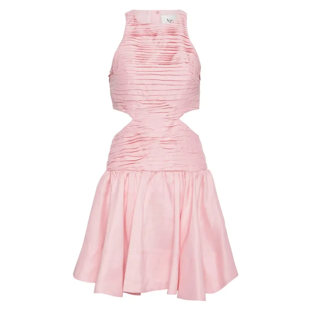 AJE INTROSPECT CUT OUT MINI DRESS PINK Size 16 for rent on The Volte - main image