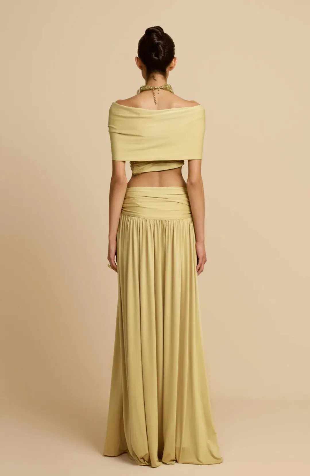 Arcina Ori Alessia Top & Maxi Skirt Dress Set in Sand AU 6 for rent on The Volte - main image