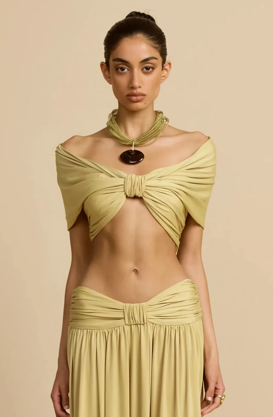 Arcina Ori Alessia Top & Maxi Skirt Dress Set in Sand AU 6 for rent on The Volte - main image