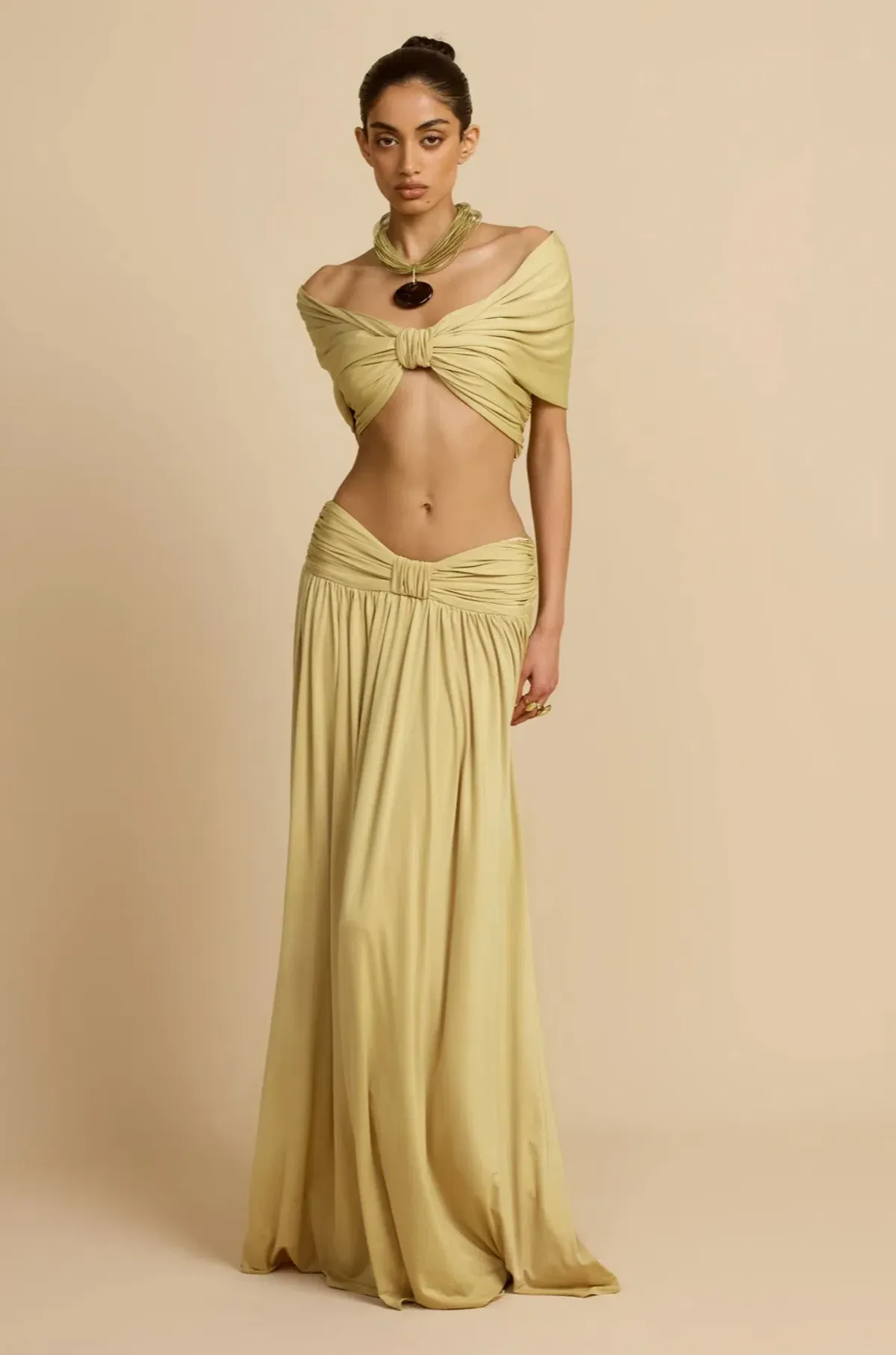 Arcina Ori Alessia Top & Maxi Skirt Dress Set in Sand AU 6 - Image 4