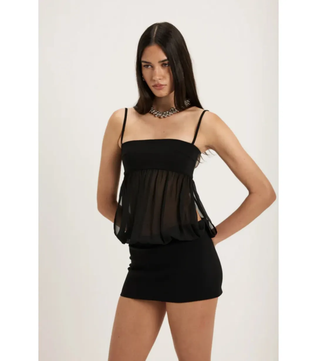 Ance Gria Romeo Mini Dress Black Size 8 for rent on The Volte - main image