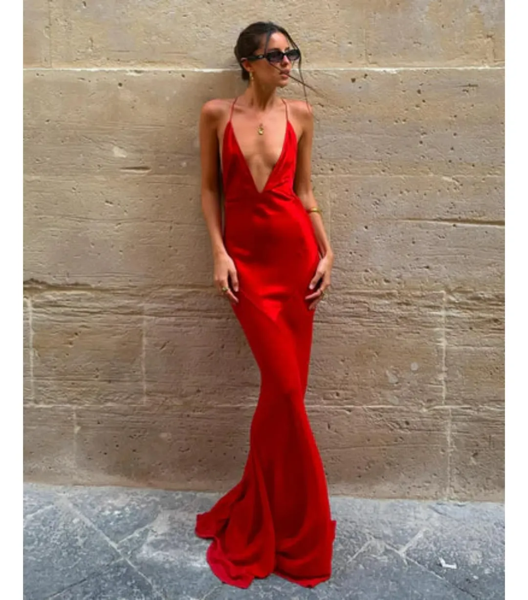 Rat & Boa Lotus Slip Dress Red Size 8 for rent on The Volte - main image