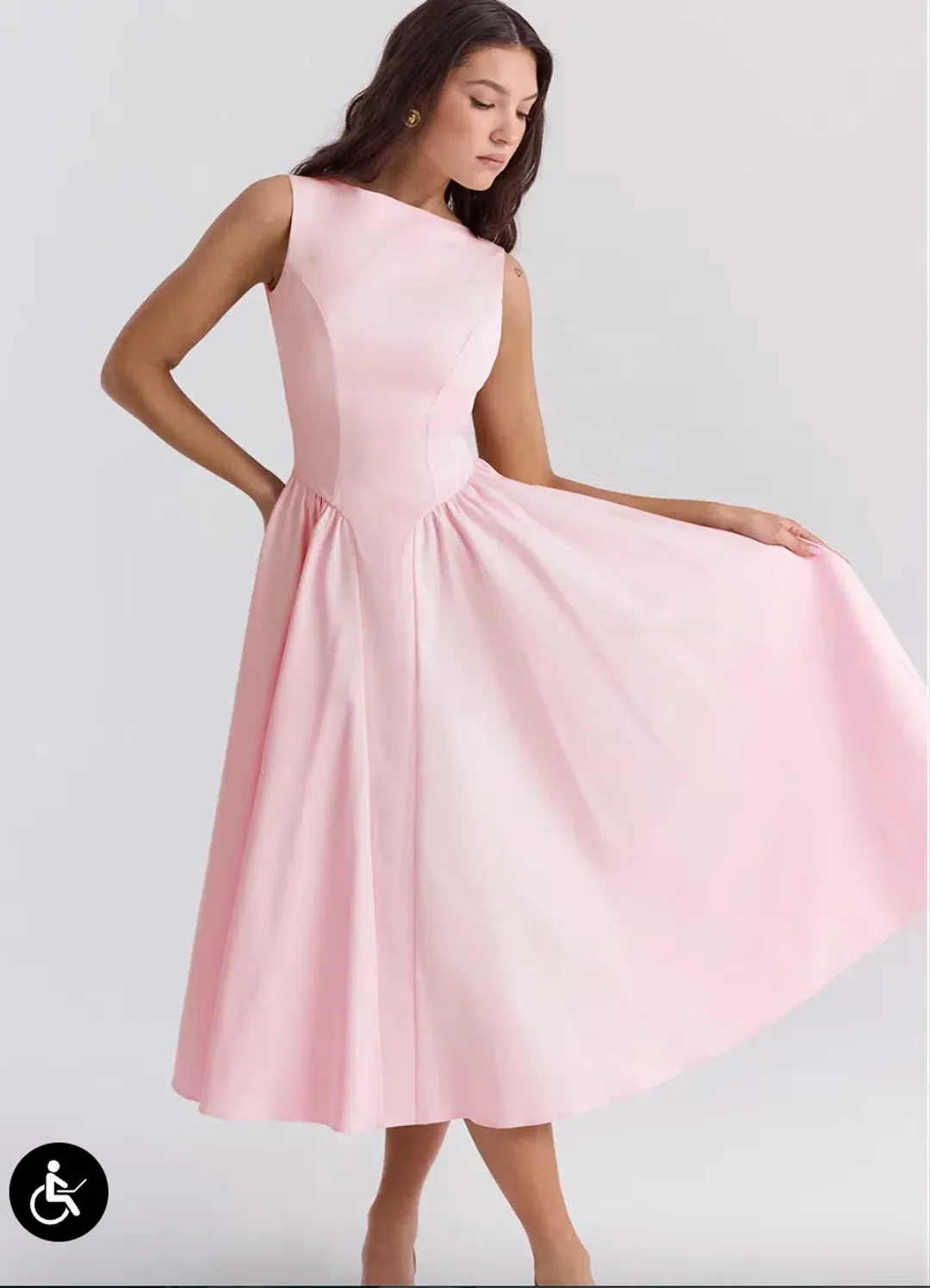 House of CB Cindy Ballerina Twill Midi Sundress for rent on The Volte - main image