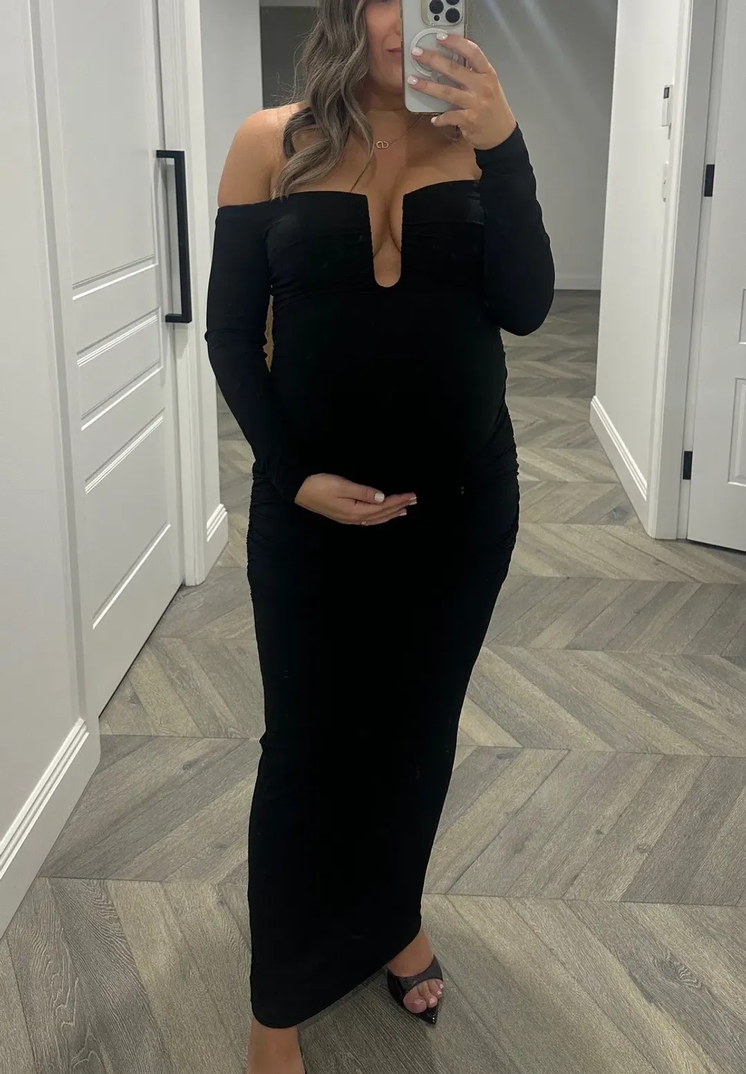 Misha Raelynn Matte Slinky Midi Dress Black Size 10/M for rent on The Volte - main image