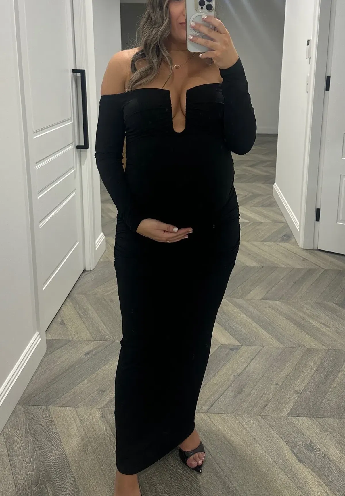 Misha Raelynn Matte Slinky Midi Dress Black Size 10/M - Image 6