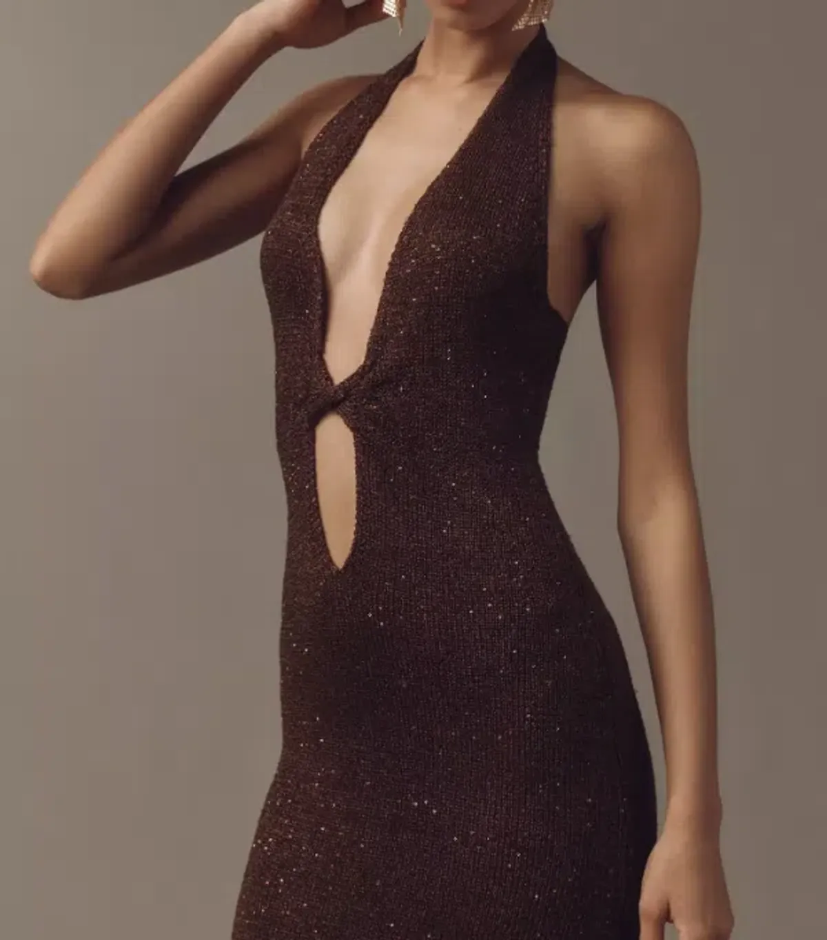 Bec and Bridge Brown Delfina Halter Midi Dress Size 10/M - Image 3