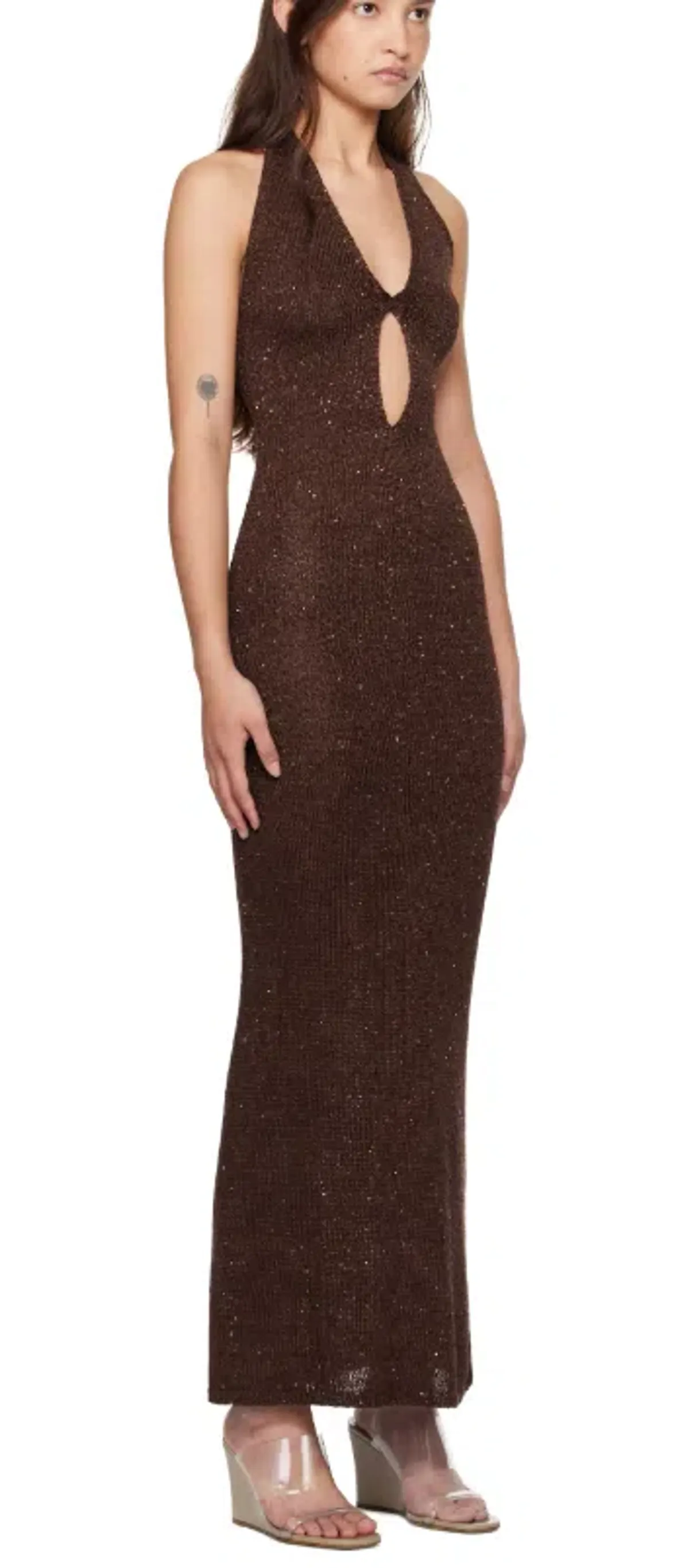 Bec and Bridge Brown Delfina Halter Midi Dress Size 10/M - Image 6