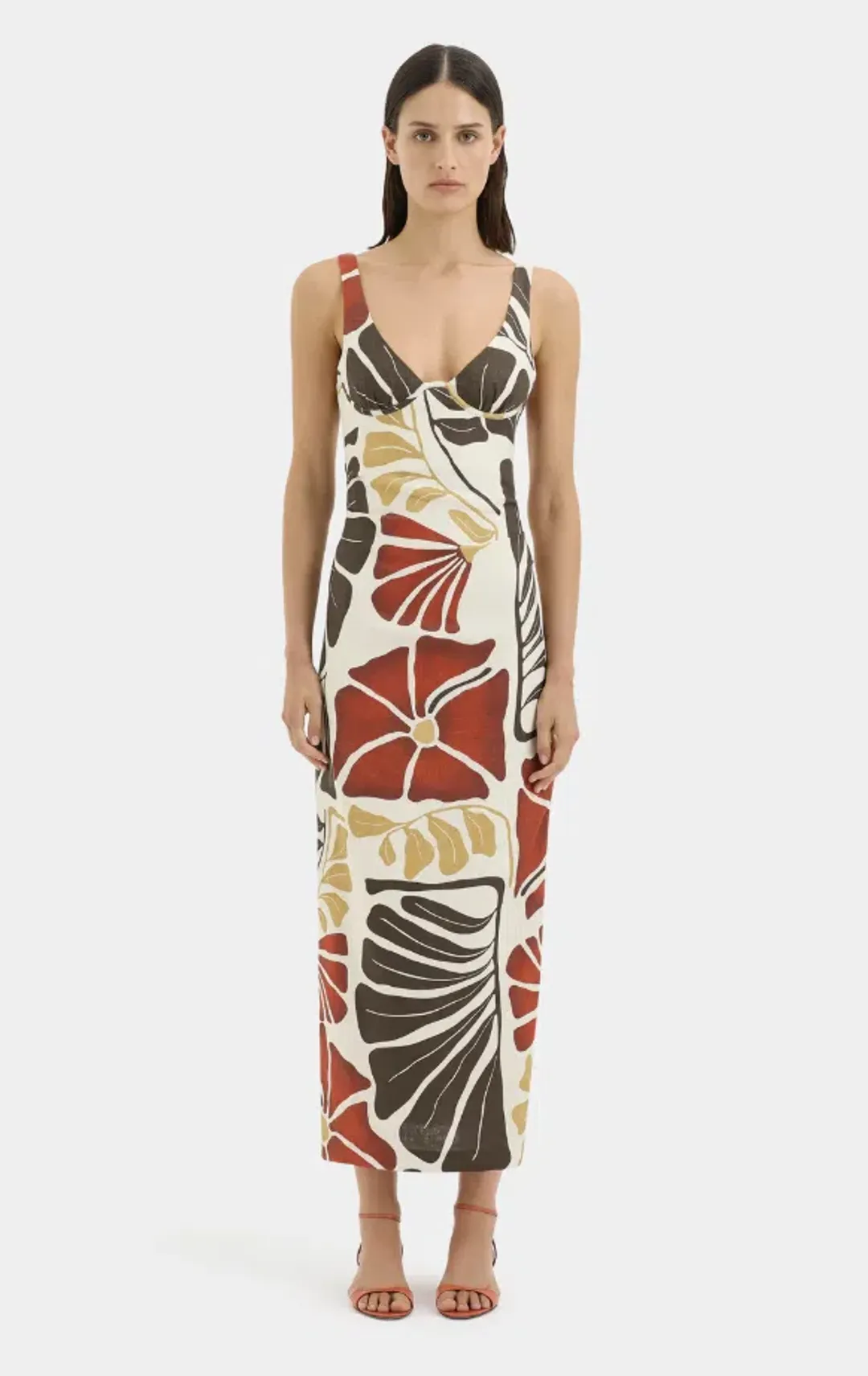Sir the Label Julietta Balconette Midi Dress Size 3 for rent on The Volte - main image