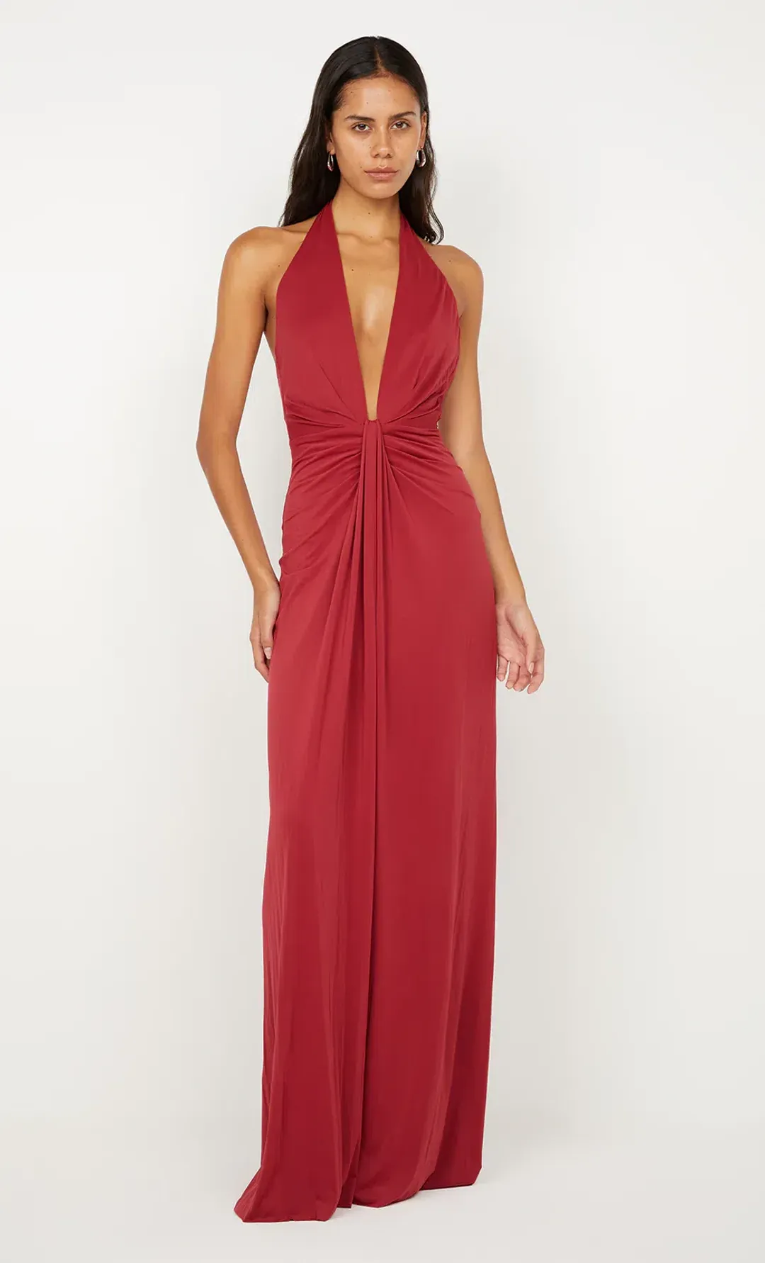 Bec and Bridge Susie Plunge Maxi Dress in Cherry Red Size 6 / XS AU for rent on The Volte - main image