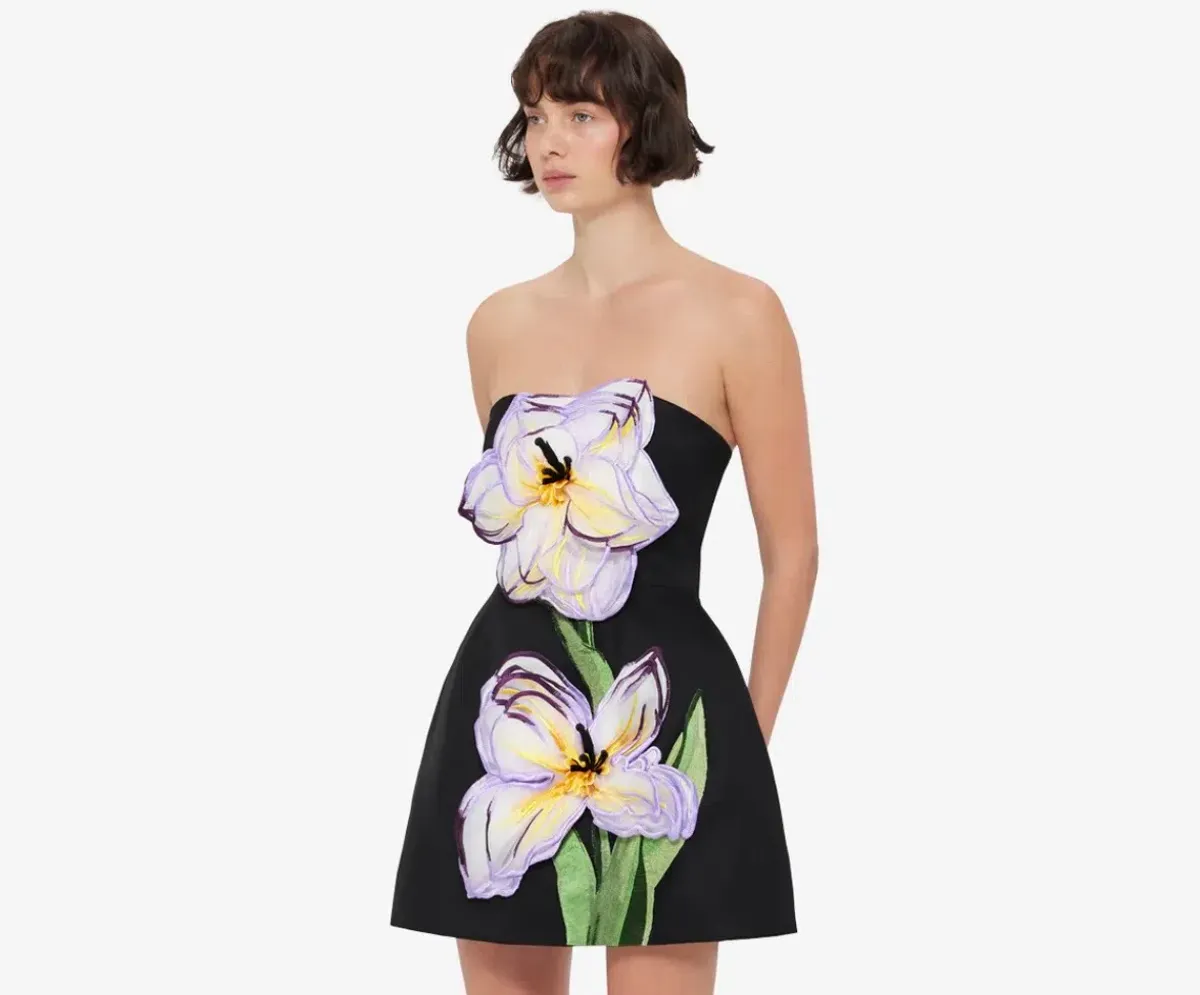 Leo Lin Flower Dress Size 6 - Image 2