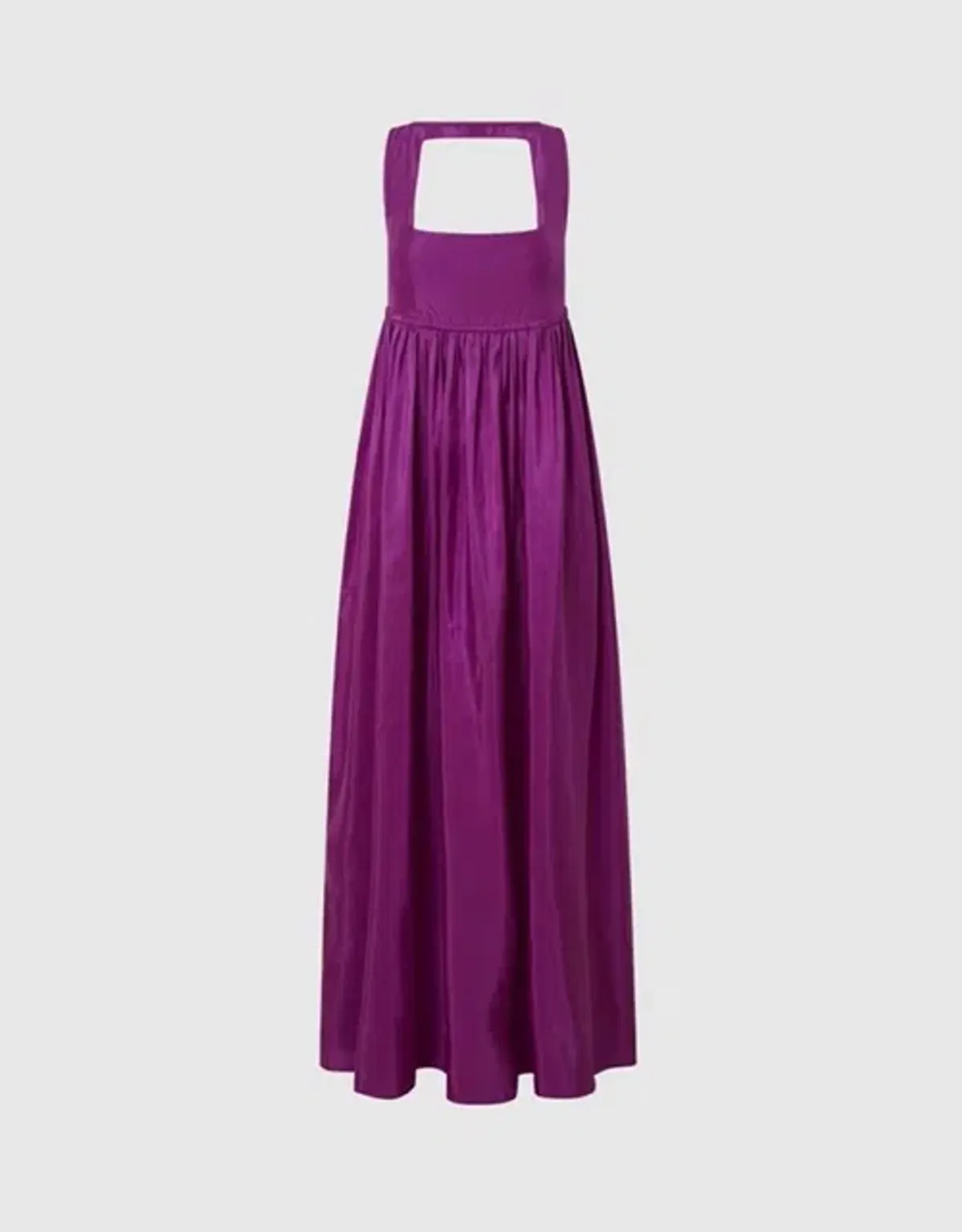 OROTON Strappy Open Back Poplin Maxi Sundress in Magenta Size 10 - Image 9