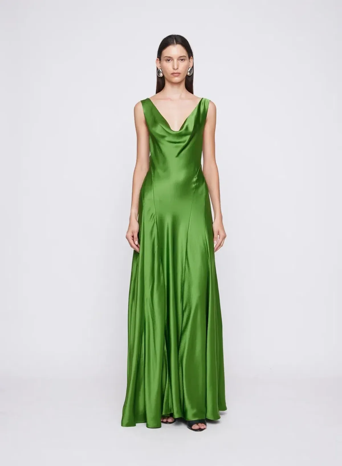 ANNA QUAN Keira Draped Maxi Dress Gown in Green Fern 10 - Image 5