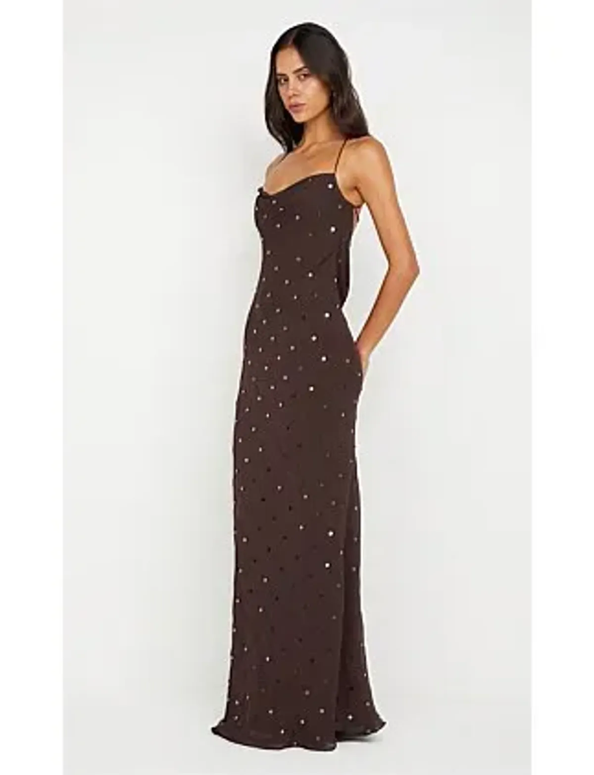 Bec Bridge ARIELLE SLIP MAXI DRESS Brown Size 8 - Image 3