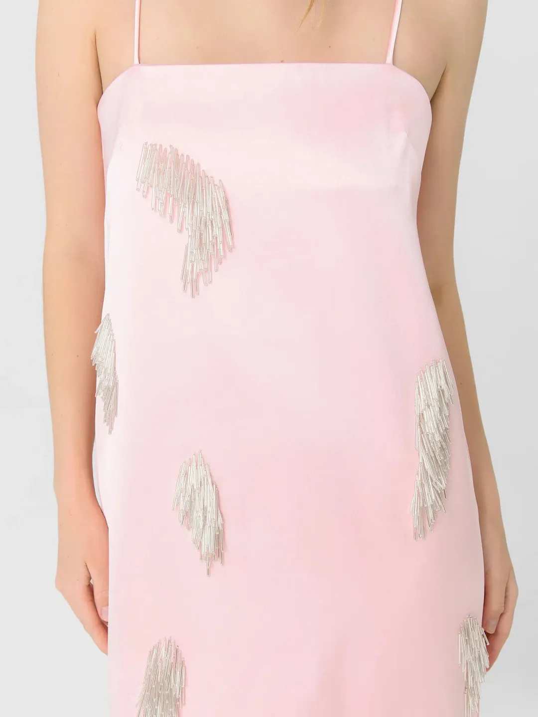 ALEMAIS Cindy Embellished Slip Dress Pink 8  for rent on The Volte - main image