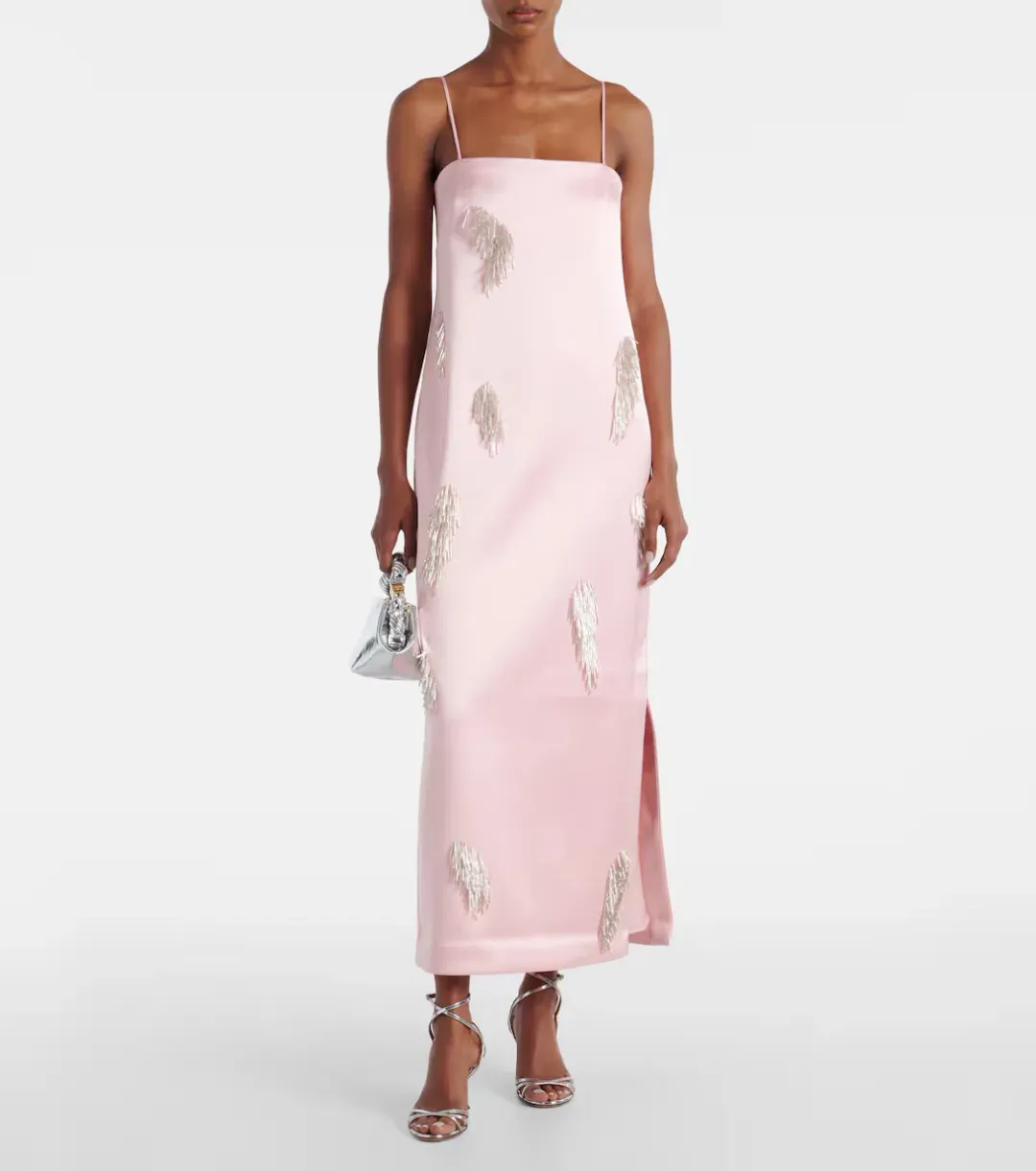 ALEMAIS Cindy Embellished Slip Dress Pink 8  for rent on The Volte - main image