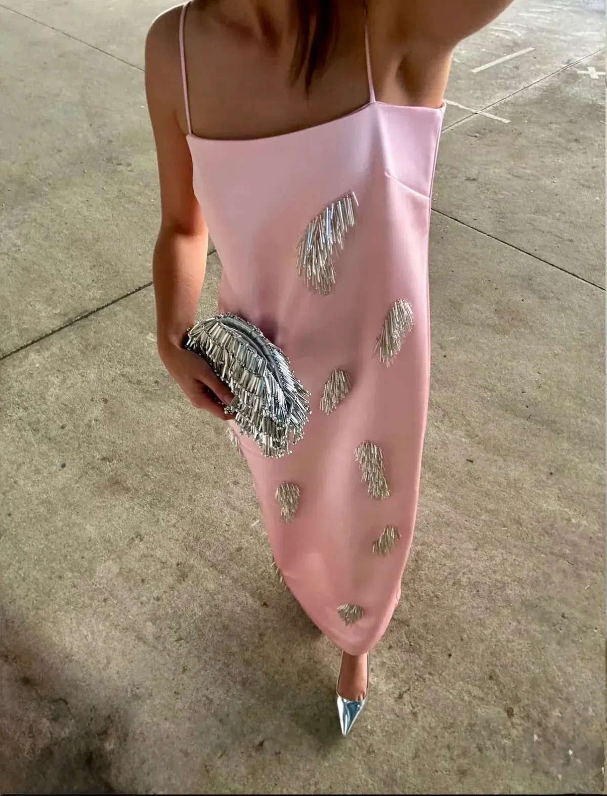 ALEMAIS Cindy Embellished Slip Dress Pink 8  - Image 7