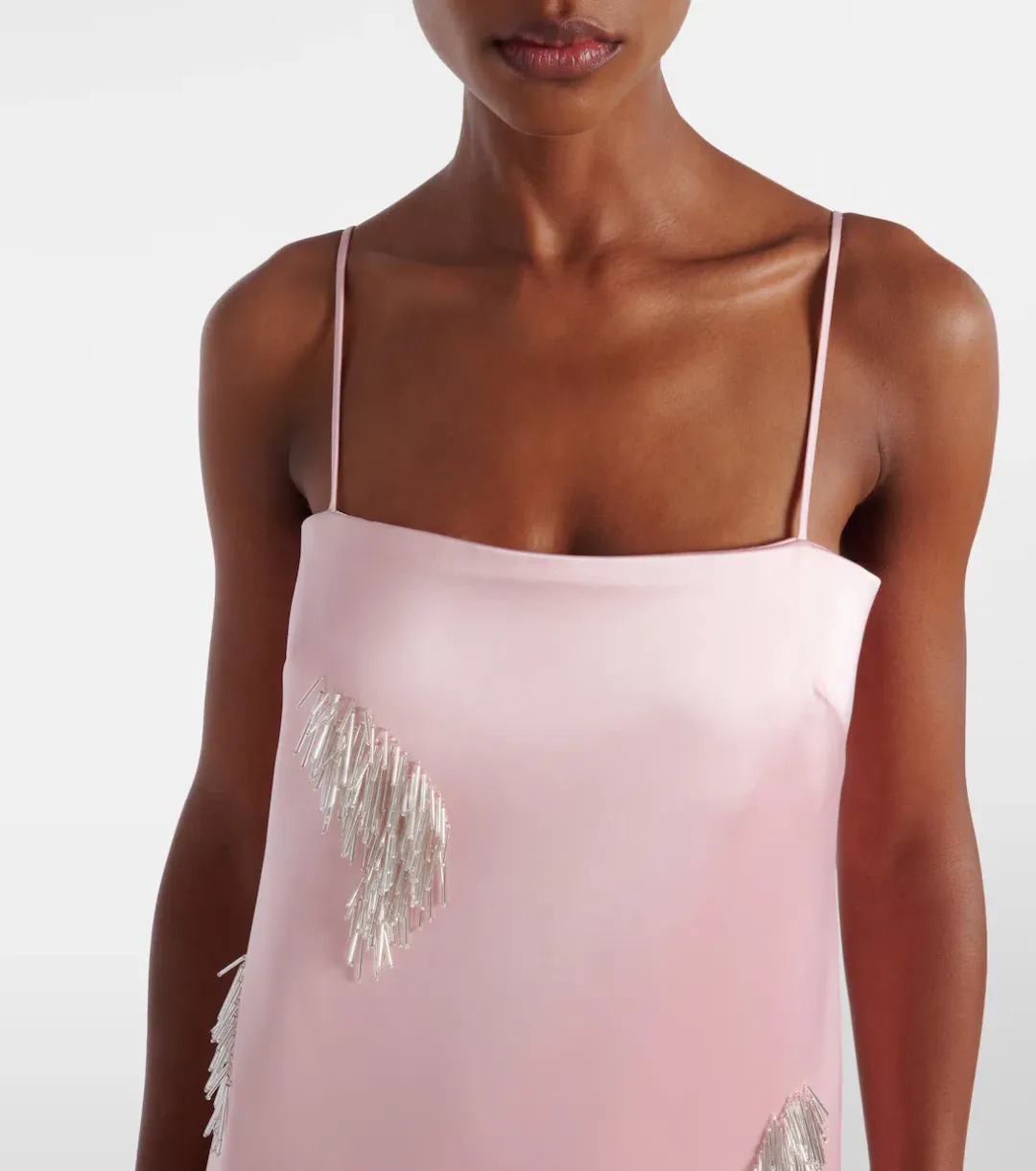ALEMAIS Cindy Embellished Slip Dress Pink 8  for rent on The Volte - main image