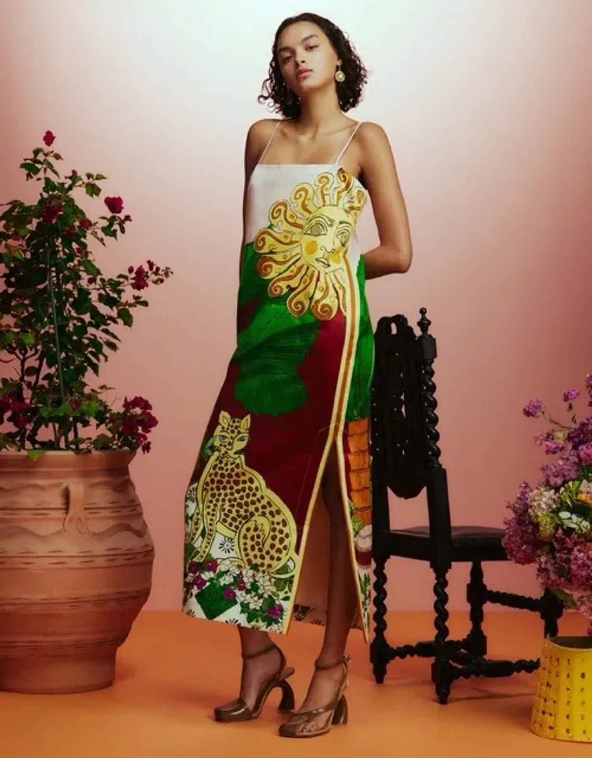 ALEMAIS Tiger Slip Midi Dress 10 - Image 8