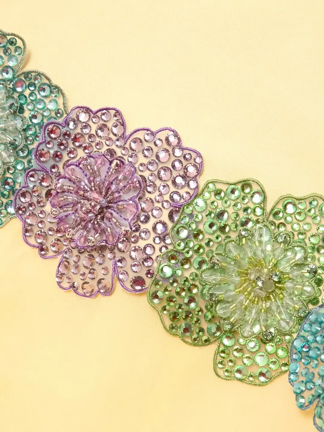 ALEMAIS Lolita Floral Beaded Mini Dress Yellow 10 AU for rent on The Volte - main image