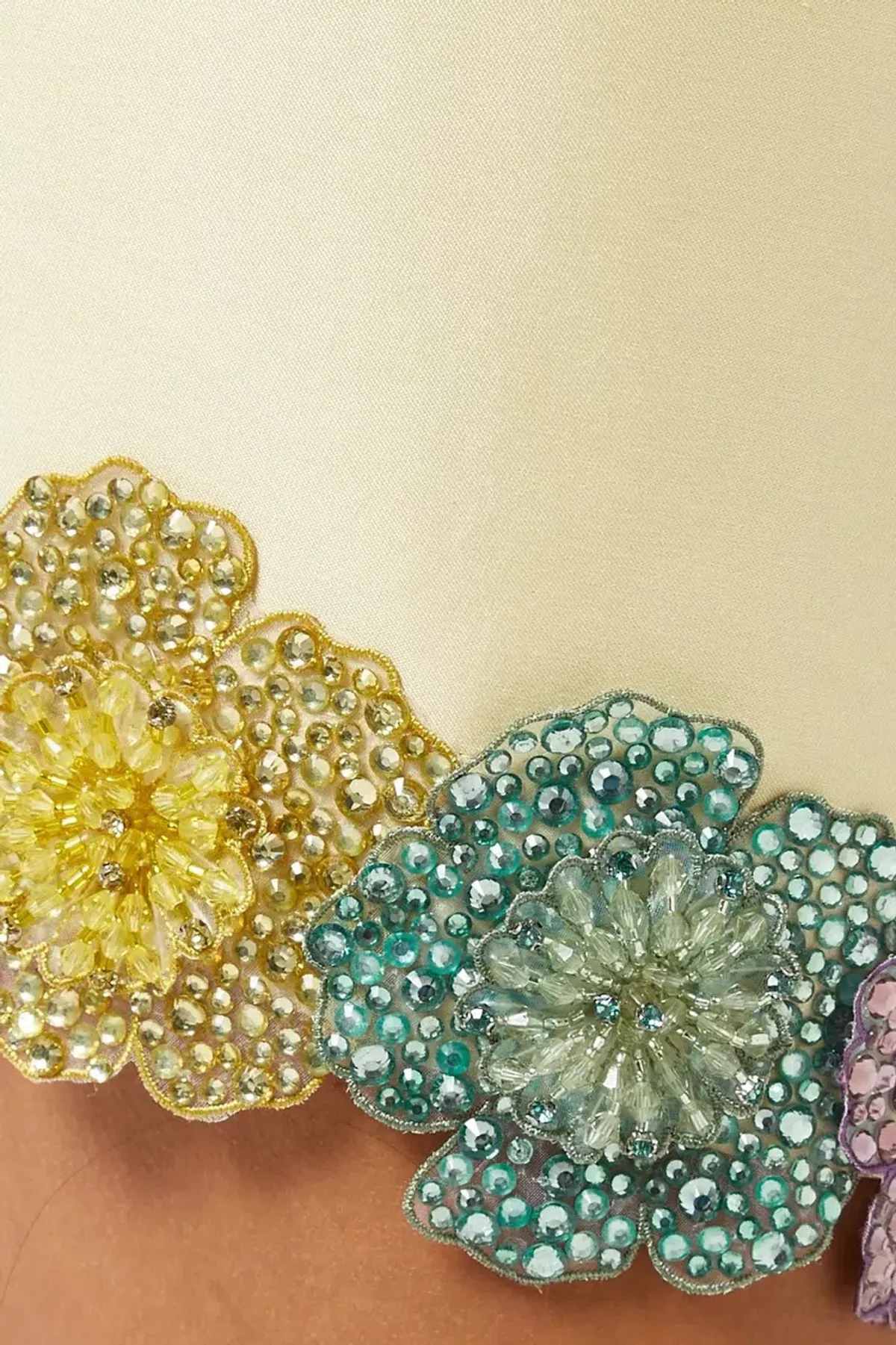 ALEMAIS Lolita Floral Beaded Mini Dress Yellow 10 AU - Image 14