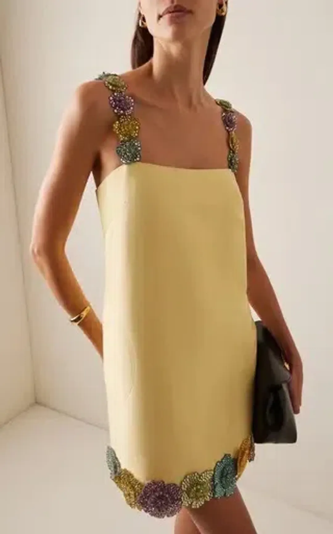 ALEMAIS Lolita Floral Beaded Mini Dress Yellow 10 AU for rent on The Volte - main image