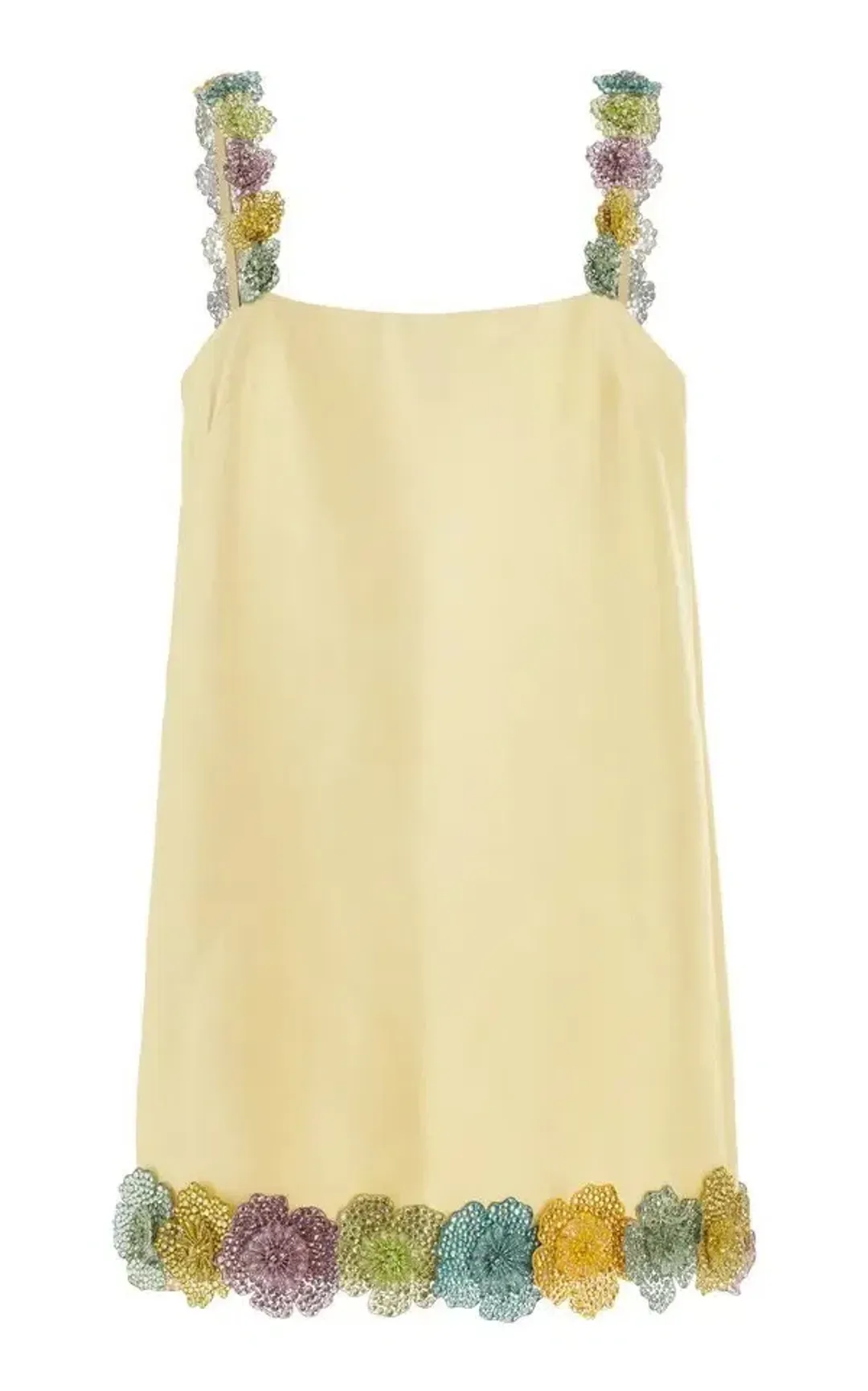 ALEMAIS Lolita Floral Beaded Mini Dress Yellow 10 AU for rent on The Volte - main image