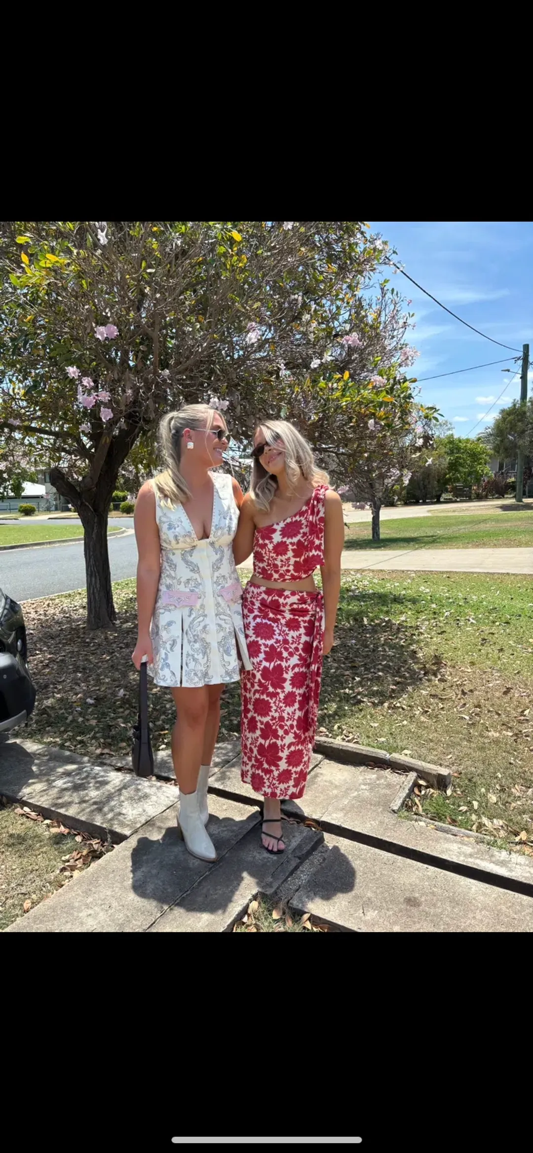 SIR THE LABEL CINTA SET TIE CROP TOP AND SKIRT SET Valentina PRINT TOP 1 SKIRT 0 for rent on The Volte - main image