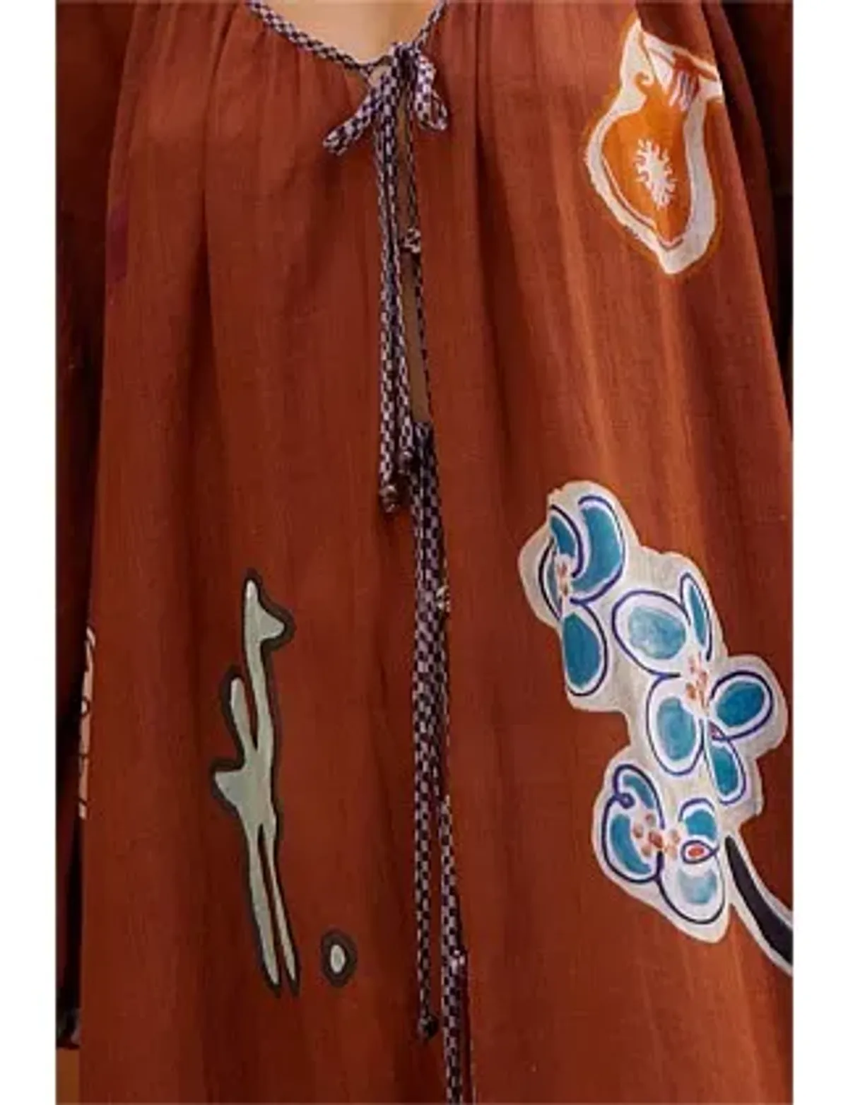 Alemais LAURENCE TIE FRONT SHIRTDRESS Brown Size 14 - Image 4